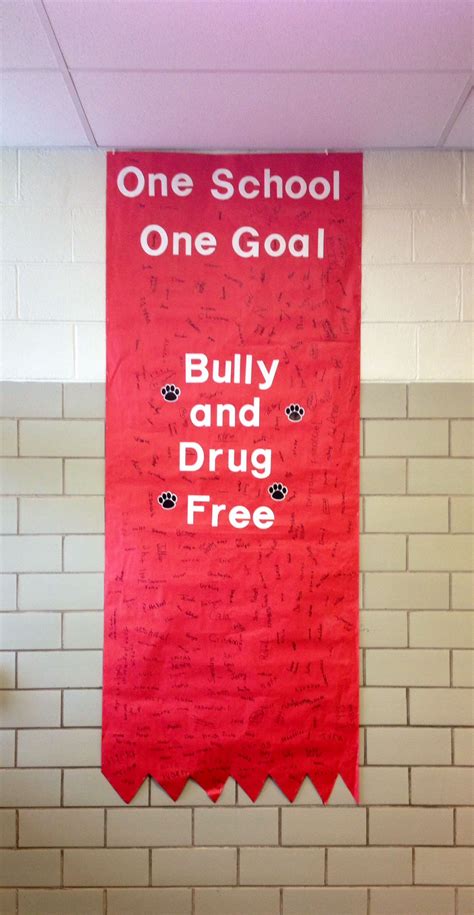 Red Ribbon Week! All of the students and teachers signed the pledge banner for a bully AND drug ...