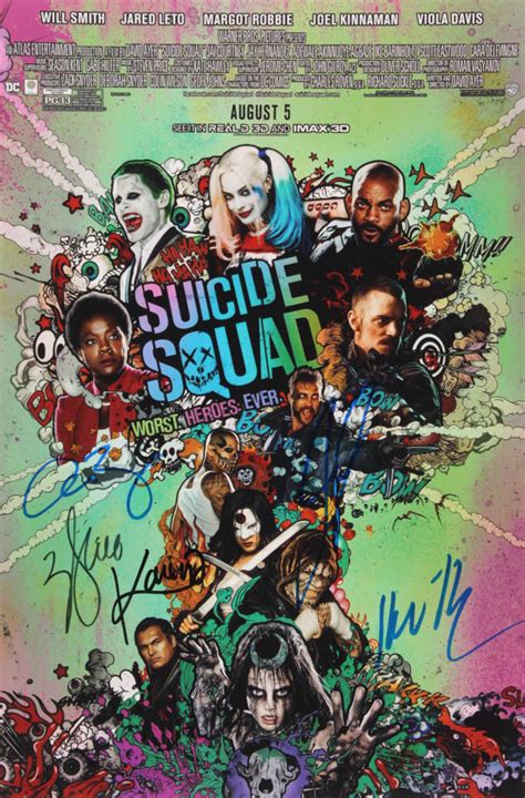 "Suicide Squad" 12x18 Photo Signed by (5) with Will Smith, Adam Beach ...