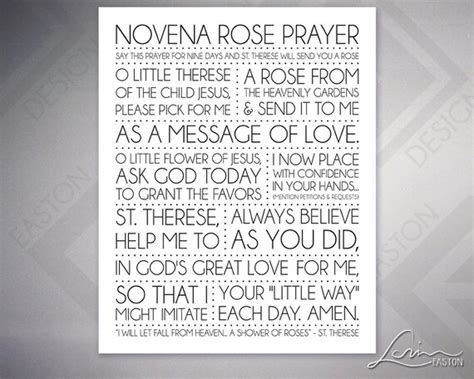 Novena Rose Prayer St. Therese Little Flower Inspiration