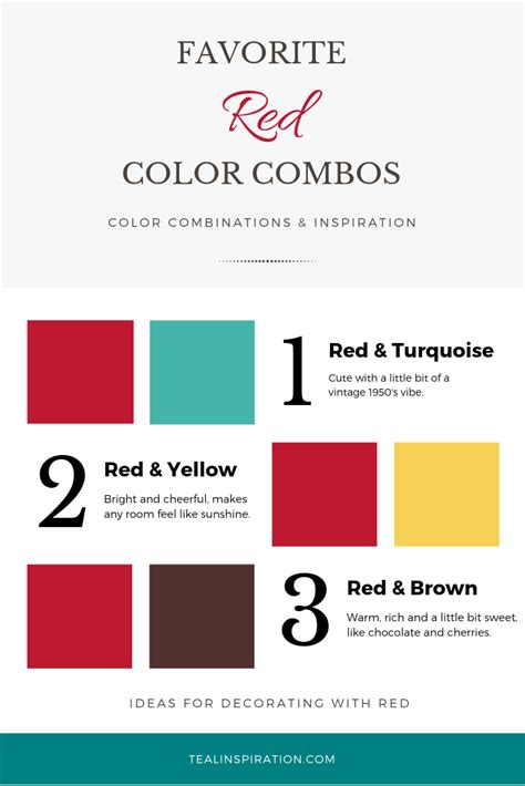 Red Color Combinations – Teal Inspiration