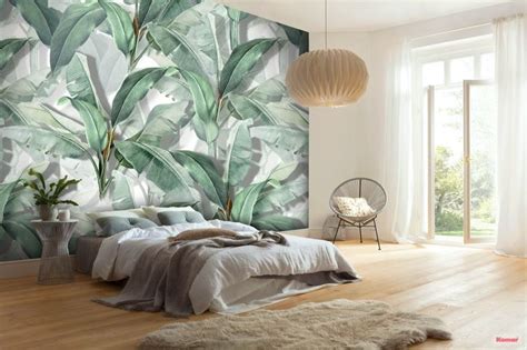 Banana Leaf Wallpaper Wallpaper Mural | Wallpaper walls bedroom, Living room decor, Leaf wallpaper