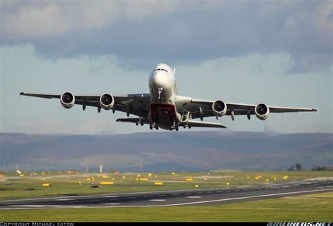 TheBestOfFlying • Using most of 23 left the super jumbo lifts off... | Emirates airbus, Airbus ...