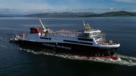 Glen Sannox Being Assisted from Dales Marine to Ferguson Marine River Clyde 9th August 2022 4K ...