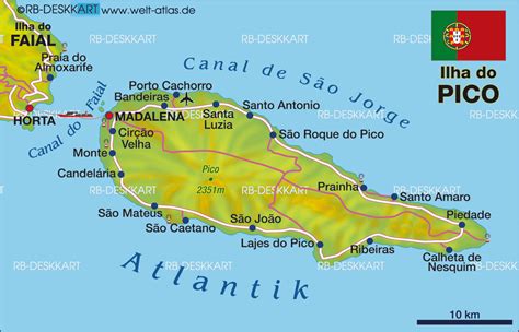 Map of Pico, Azores (Island in Portugal) | Welt-Atlas.de