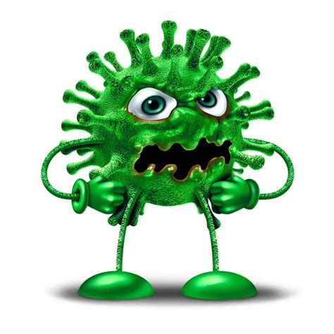 Virus Character Holding A Blank Sign — Stock Photo © lightsource #176009514