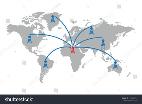 Earth Map Global Antenna Stock Vector (Royalty Free) 1731860731 ...