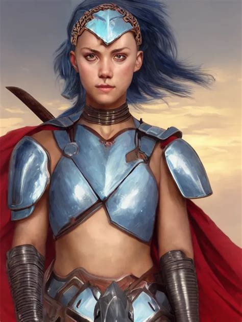 frontview portrait of gladiator warrior lady, young, | Stable Diffusion | OpenArt