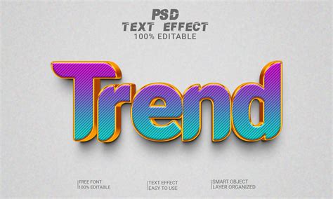 3D Text Effect Editable PSD File Trend Gráfico por Imamul0 · Creative Fabrica