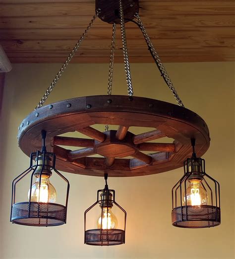 Rustic lighting wagon wheel chandelier