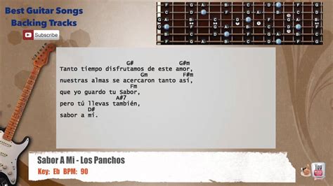 Sabor A Mi - Los Panchos Guitar Backing Track with scale, chords and ...