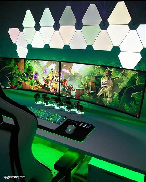 The Minecraft Setup is 🔥🔥🔥 | Game room design, Gaming room setup, Video game room design