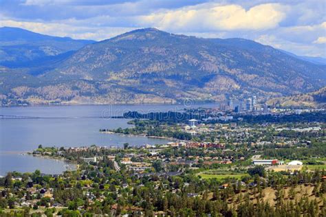 Kelowna City Skyline Cityscape Okanagan Valley Stock Image - Image of ...