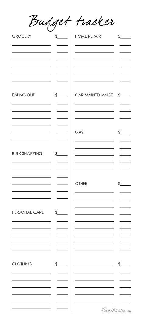 Budget tracker envelope printable – House Mix