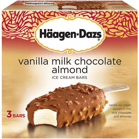 Haagen-Dazs Vanilla Milk Chocolate Almond Ice Cream Bars,, 55% OFF