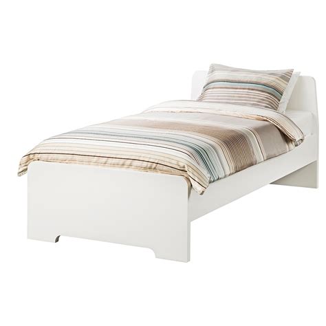 ASKVOLL Bed frame, white, Luröy, Twin - IKEA