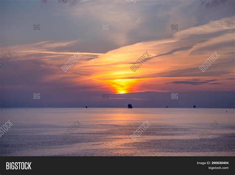 Ships Open Sea Sunset Image & Photo (Free Trial) | Bigstock