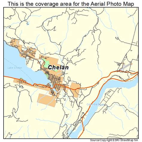 Aerial Photography Map of Chelan, WA Washington