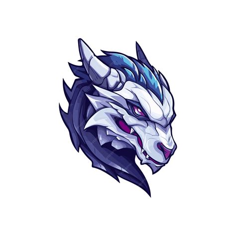 Premium Vector | Purple dragon head mascot logo vector illustration dragon esport gaming mascot logo