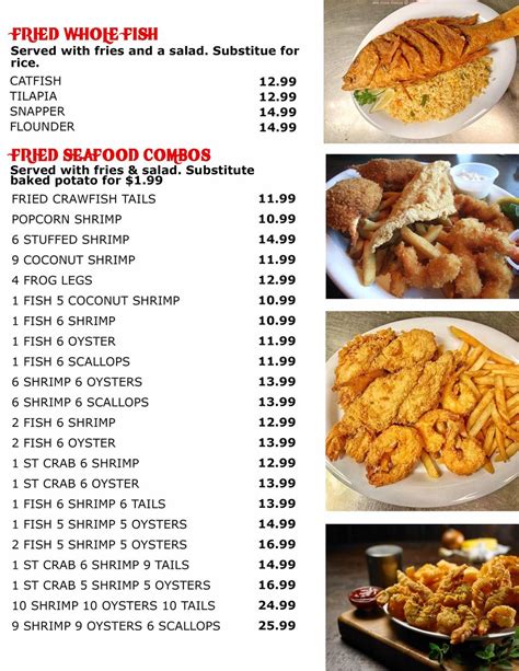 Menu at Baytown Seafood Restaurant, Pearland, Broadway St