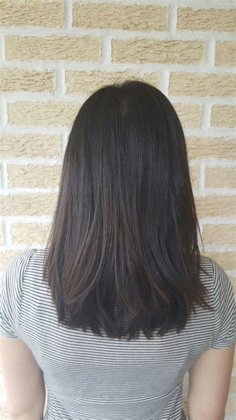 Medium length haircut & hairstyle // cut | style | lob | long bob | straight | side swept bang ...