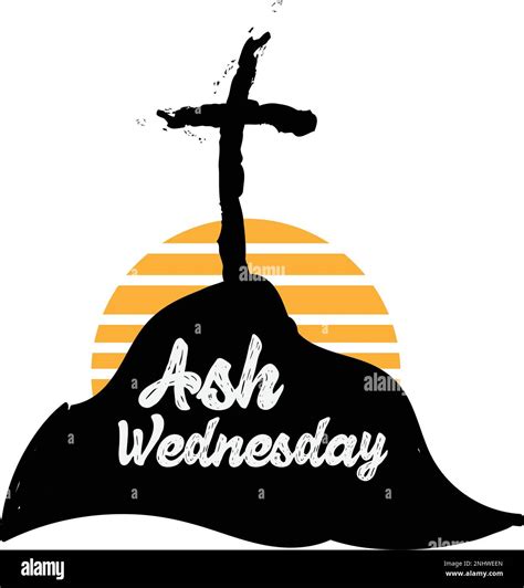 Ash Wednesday Cross Vector Art. Ash Wednesday With Cross, Blessing ...