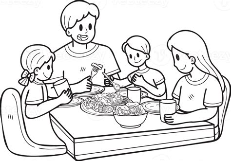 Eat Dinner Clipart Black And White