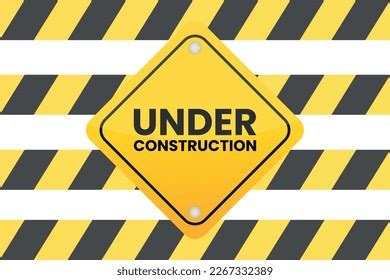 Yellow Under Construction Realistic Sign Vector Stock Vector (Royalty ...