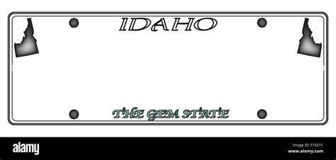 An Idaho state license plate design isolated on a white background ...