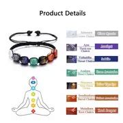 7 Chakra Stone Yoga Bracelet Reiki Healing Crystal Natural - Temu