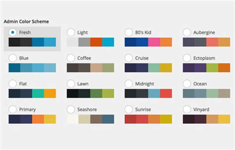 Admin Color Palette