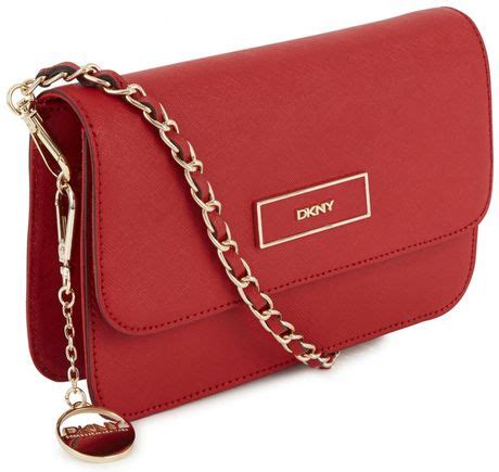 Dkny Saffiano Leather Crossbody Bag in Red | Lyst