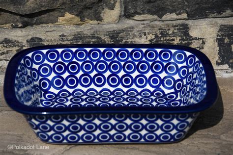 Circles Pattern Pie Dish Polish Pottery from Polkadot Lane on line shop UK