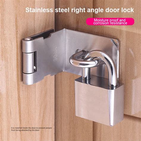 Door Hasp Latch 90 Degree Stainless Steel Safety Angle Locking Latch ...