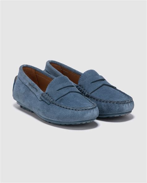 Kids Collections boys' blue suede penny loafers · Kids Collection ...