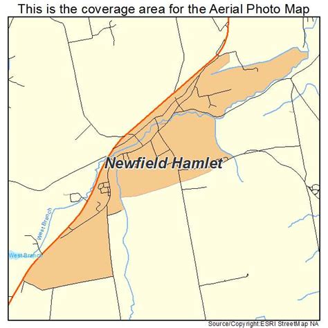 Aerial Photography Map of Newfield Hamlet, NY New York