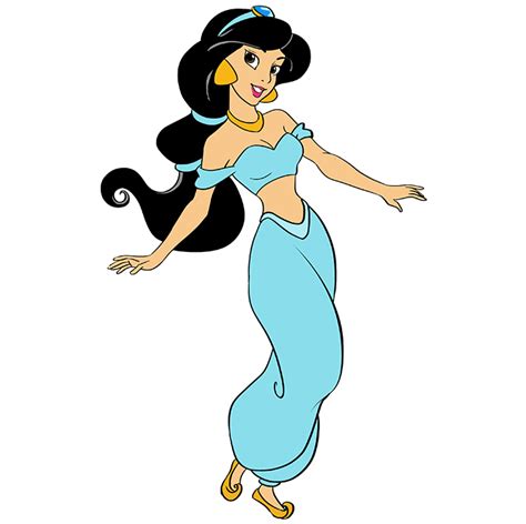 How to Draw Princess Jasmine from Disney's Aladdin - Really Easy Drawing Tutorial