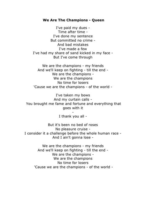 We are the champions lyrics