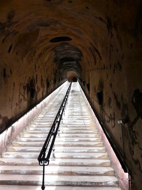 Stairway to the champagne cellars at Vranken Pommery. Reims，France. 2017 Stairway Lighting Ideas ...