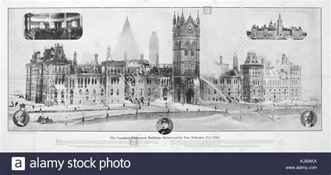 The Canadian Parliament buildings destroyed by fire, February 3rd, 1916 ...