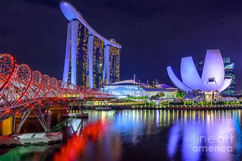 Singapore skyline night #2 Photograph by Benny Marty - Pixels