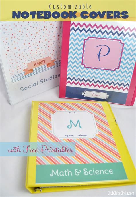 Customizable Notebook Covers with Free Printables @clubchicacircle ...