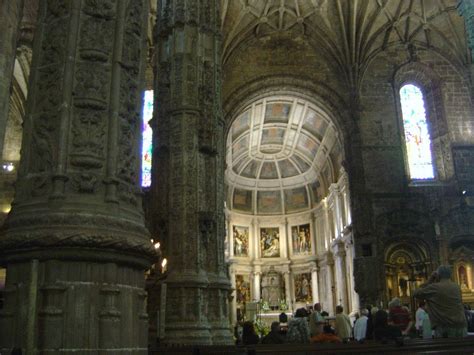 The inside of Jerónimos monastery, Lisbon