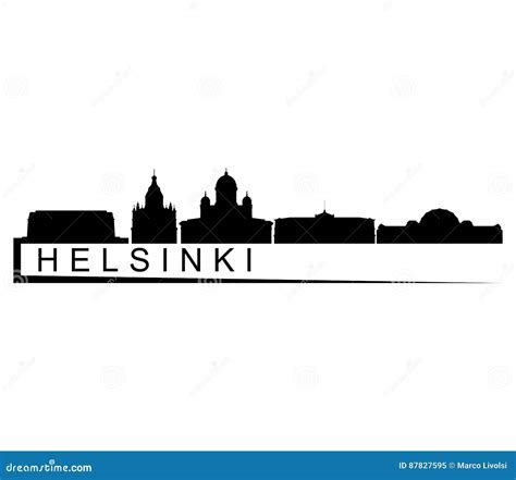 Helsinki Skyline Illustrated Stock Illustration - Illustration of ...