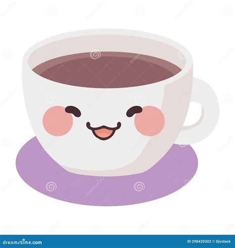 Coffee cup kawaii smiling stock vector. Illustration of caffeine - 298420302