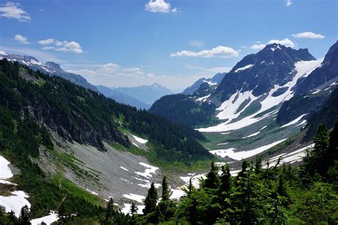 Cascade Pass in North Cascades National Park. Accessible via the Cascade Loop Trail (pictured ...