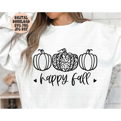 Happy Fall Svg Png Jpg Dxf, Fall Svg, Happy Fall Svg, Leopar - Inspire Uplift