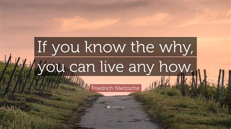 Friedrich Nietzsche Quote: “If you know the why, you can live any how.”