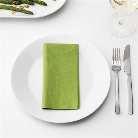 FANTASTISK paper napkin, medium green, 15 ¾x15 ¾" - IKEA