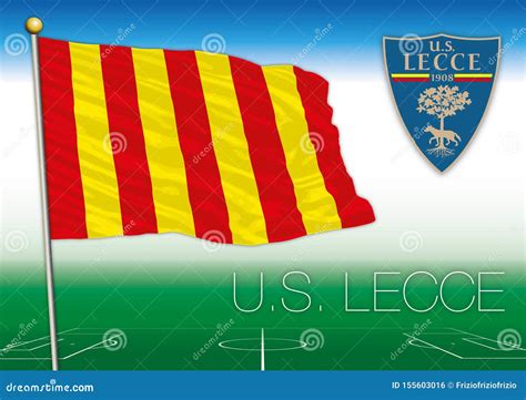 Lecce U.S.. Football Club Brand Logo With Flag Vector Illustration ...