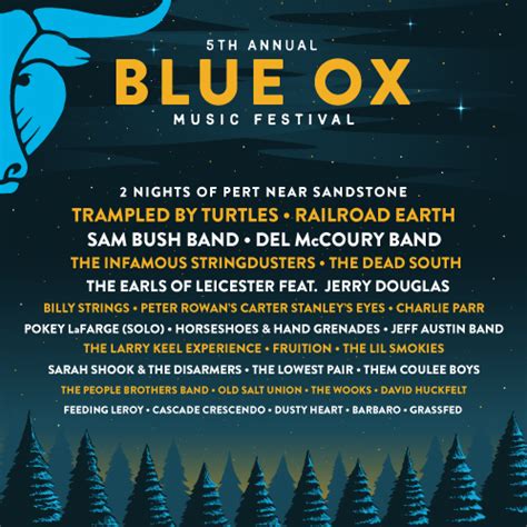 2019 LINEUP ANNOUNCEMENT - Blue Ox Music Festival